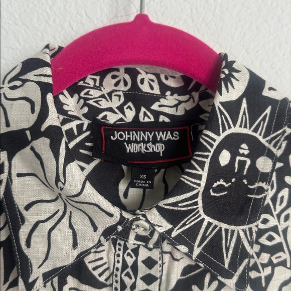 JOHNNY WAS WORKSHOP linen batik blouse XS - Picture 2 of 8